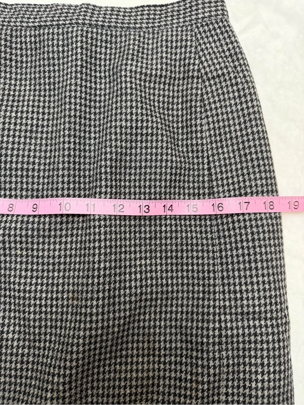 Vintage 80s Hunters Run Houndstooth Wool Pleated Midi Skirt 12 Academia Ivy Prep